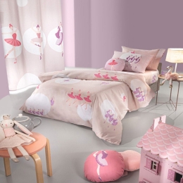 Σεντόνια Παιδικά Σετ 3τμχ Ballerinas Pink Saint Clair Μονό 100% Βαμβάκι