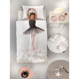 Σεντόνια Παιδικά Ballet (Σετ 3τμχ) Light Grey Saint Clair Μονό 170x250cm 100% Βαμβάκι