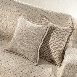 Μαξιλαροθήκη Διακοσμητική Libra Natural Guy Laroche 50X50 Chenille,Βαμβάκι,Polyester
