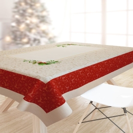 Τραπεζομάντηλο Χριστουγεννιάτικο 2045 Beige-Red Saint Clair 145X145