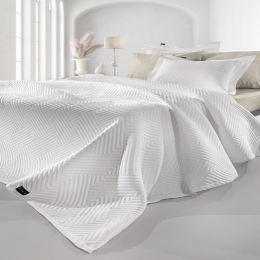 Κουβέρτα Lupo White Guy Laroche Υπέρδιπλo 245x260cm Βαμβάκι-Πολυέστερ