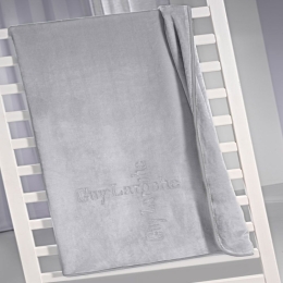Κουβέρτα Βρεφική Βελουτέ Logo Silver Guy Laroche Κούνιας 110x140cm Πολυέστερ