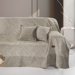 Ριχτάρι Goya Taupe Guy Laroche Τετραθέσιο 180x350cm Βαμβάκι-Ακρυλικό