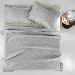 Κουβέρτα Tetris Anthracite Guy Laroche Υπέρδιπλo 245x260cm Βαμβάκι-Πολυέστερ
