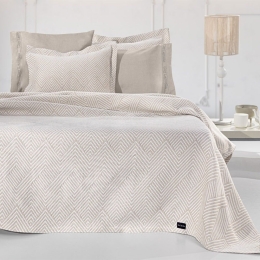 Κουβέρτα Tetris Linen Guy Laroche Υπέρδιπλο 245x260cm Βαμβάκι-Πολυέστερ