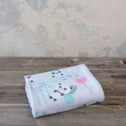 Κουβέρτα Βρεφική Βελουτέ 4 Εποχών Lola Panda Pink Nima Κούνιας 110x140cm Πολυέστερ