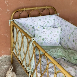 Κουβερλί Βρεφικό - Baby T-Rex White-Green Nima 100x140cm 100% Βαμβάκι
