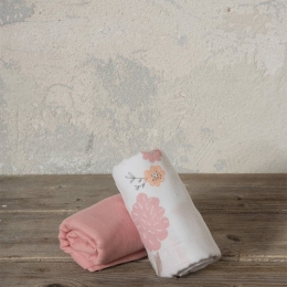 Σεντόνια Βρεφικά Bunny Love Σετ 2τμχ White-Pink Nima Λίκνου 70x110cm 100% Βαμβάκι
