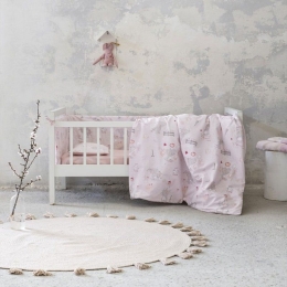 Κουβερλί Βρεφικό Little Rhino Pink Nima 100x140cm 100% Βαμβάκι