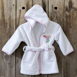 Μπουρνούζι Βρεφικό Sweetland White-Pink Nima