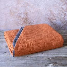 Κουβερλί Armon Deep Orange-Dark Grey Nima Υπέρδιπλο 220x240cm Microfiber