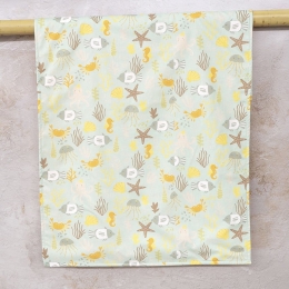 Πετσέτα Θαλάσσης Παιδική Δύο Όψεων Oceanis Mint-Yellow Nima Θαλάσσης 70x140cm 100% Βαμβάκι