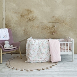Κουβερλί Βρεφικό Hello Baby Pink Nima 100x140cm 100% Βαμβάκι