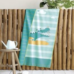 Πετσέτα Θαλάσσης Παιδική Croco Friends Turqoise Nima Θαλάσσης 70x140cm Microfiber