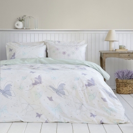 Κουβερλί Butterflies White-Lila Nima Μονό 160x240cm 100% Βαμβάκι