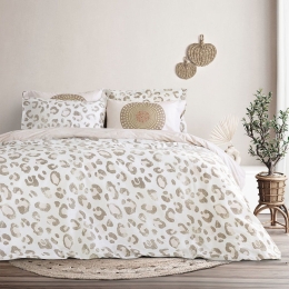 Σεντόνια Makena (Σετ 4τμχ) Gold-Pink Nima Διπλό 220x260cm 100% Βαμβάκι