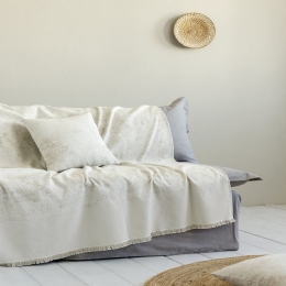 Ριχτάρι Seymour Ivory Nima Τετραθέσιο 180x350cm Βαμβάκι-Πολυέστερ