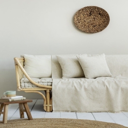 Ριχτάρι Waves Mint Ivory Nima Πολυθρόνα 180x180cm Βαμβάκι-Πολυέστερ