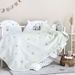 Κουβέρτα Βρεφική Baby Circus Βελουτέ White-Multi Nima Κούνιας 110x140cm Βελούδο,Polyester