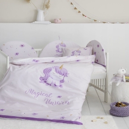 Κουβερλί Βρεφικό Magical Unicorn Lila Nima 100X140cm 100% Βαμβάκι
