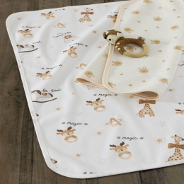 Σελτεδάκια Βρεφικά Magic (Σετ 2τμχ) White-Beige Nima 55x75cm 100% Βαμβάκι