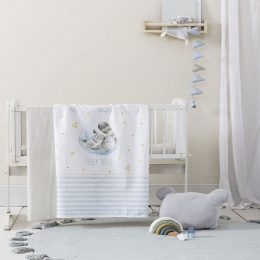 Σεντόνια Βρεφικά Sleepy Racoon (Σετ 2τμχ) Ciel Nima Crib 70x110cm 100% Βαμβάκι
