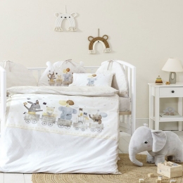Σεντόνια Βρεφικά Magic Party (Σετ 3τμχ) White-Beige Nima Κούνιας 120x170cm 100% Βαμβάκι