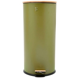 Κάδος Απορριμάτων Soft Close Bamboo Essentials 29x65,6cm 30lt Olive Estia Μέταλλο,Bamboo