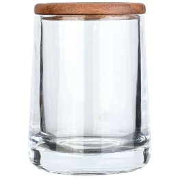 Ποτηροθήκη Allure 02-18177 7,5x7,5x10,5cm Clear-Natural Estia Ξύλο,Γυαλί