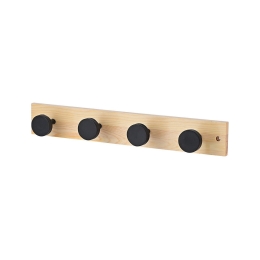 Κρεμάστρα Τοίχου 4 Θέσεων 02-18337 40x6x6cm Natural-Black Estia