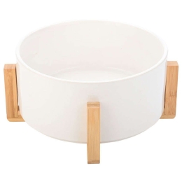 Σαλατιέρα Bamboo Essentials 01-20217 27x27x11cm White-Natural Estia Medium Πορσελάνη,Bamboo