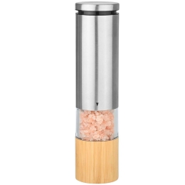 Μύλος Αλατιού - Πιπεριού Ηλεκτρικός Bamboo Essentials 01-20286 5,2x5,2x21cm Natural-Silver Estia Bamboo,Κεραμικό