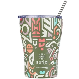 Ποτήρι - Θερμός Με Καλαμάκι Save The Aegean Geovivid 01-22938 350ml Multi Estia