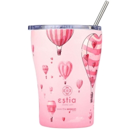 Ποτήρι - Θερμός Με Καλαμάκι Save The Aegean Love Ascend 01-23102 350ml Pink Estia