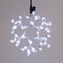 Φωτοσωλήνας Χιονονιφάδα Led 600-20008 25x25cm 8000-12000K IP44 Clear