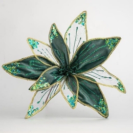 Χριστουγεννιάτικο Λουλούδι 600-44753 40cm Green-Clear
