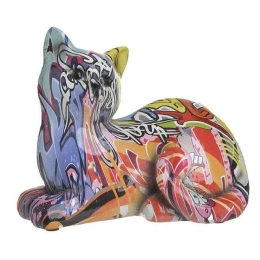 Διακοσμητική Γάτα Pop Art 3-70-547-0884 18x10x15cm Multi Inart Πολυρεσίνη
