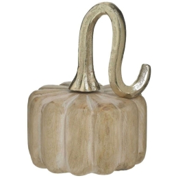 Διακοσμητική Κολοκύθα 3-70-985-0076 Φ12x18cm Natural-Gold Inart Ξύλο,Αλουμίνιο