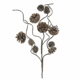 Κλαδί Με Κουκουνάρια 2-85-397-0091 58cm Brown Inart