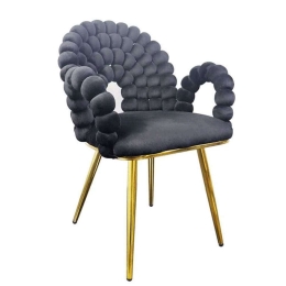 Καρέκλα 3-50-193-0006 62x59x86cm Black-Gold Inart