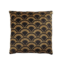 Μαξιλάρι Διακοσμητικό (Με Γέμιση) Sunrise 020460 Black-Gold 45X45 Βελούδο