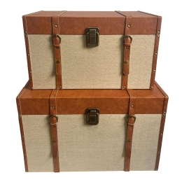 Μπαούλα (Σετ 2Τμχ) Rind 04-0934 64x40x40cm Brown