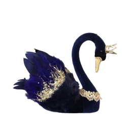 Στολίδι Swan 030320 29x22x29cm Dark Blue-Gold