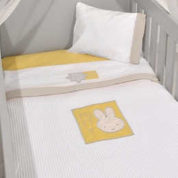 Κουβέρτα Βρεφική Μουσελίνα Πικέ 48-8720/64 Beige Miffy Κούνιας 100% Βαμβάκι