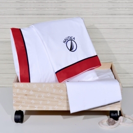 Σεντόνια Βρεφικά 49-9706/916 (Σετ 3τμχ) Red Nautica Κούνιας 110x170cm 100% Βαμβάκι