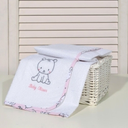 Σελτεδάκι Βρεφικό Με Κέντημα 46-6718/179 Pink Baby Oliver 50x70cm Βαμβάκι-PVC