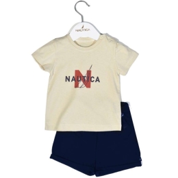 Παιδικό Σετ Μπλουζάκι Με Σορτς Jersey 49-2021 Beige-Navy Nautica Νο98 100% Βαμβάκι