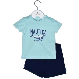 Παιδικό Σετ Μπλουζάκι Με Σορτς Jersey 49-2021 Mint-Navy Nautica Νο92 100% Βαμβάκι