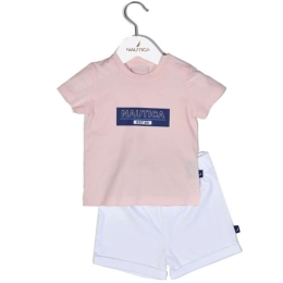 Παιδικό Σετ Μπλουζάκι Με Σορτς Jersey 49-2021 Pink-White Nautica Νο86/92 100% Βαμβάκι