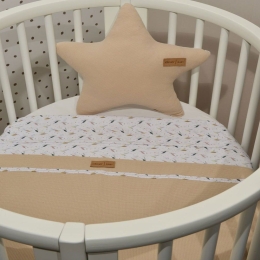Κουβέρτα Βρεφική Des.404 Διπλής Όψης Beige Baby Oliver Αγκαλιάς 75x95cm 100% Βαμβάκι